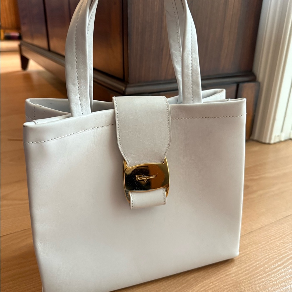 Ferragamo white  bag made in Italy white